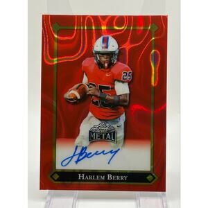 2025 Leaf Metal Football Harlem Berry Red Lava Refractor Auto 5/10 SP LSU Tigers